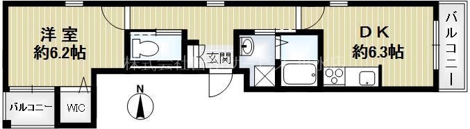 神戸市兵庫区船大工町のマンションの間取り