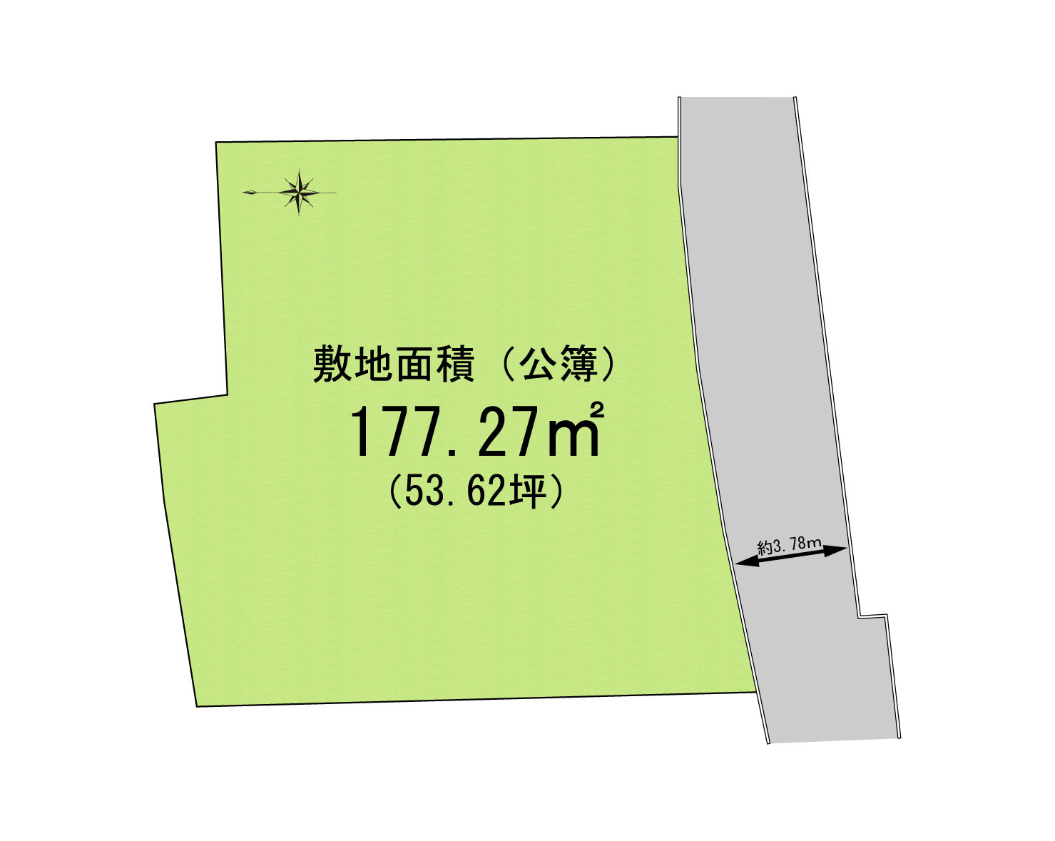 貝塚市水間　建築条件なし土地の土地図