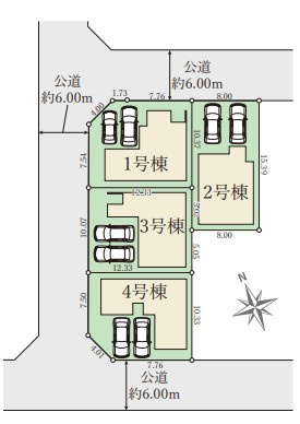 WIC完備収納豊富　大久保町松陰山手1期　新築4区画　2号棟の区画図