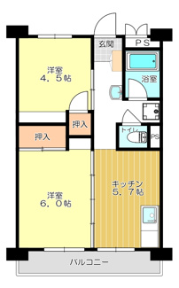 【間取り】 | ビレッジハウス南清水タワー1号棟