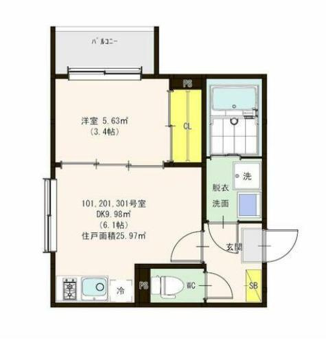 足立区西竹の塚１丁目のアパートの間取り