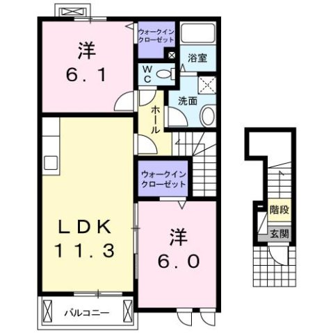 ウイステリアⅡ　Ｂの間取り