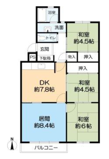 宝塚光明住宅2号棟の間取り