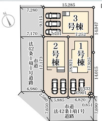 福岡市東区三苫2丁目第二　1号棟の区画図