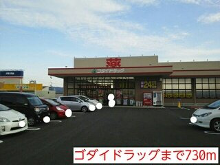 【周辺】 | フラワーヒルズＢ | ゴダイドラッグまで730m