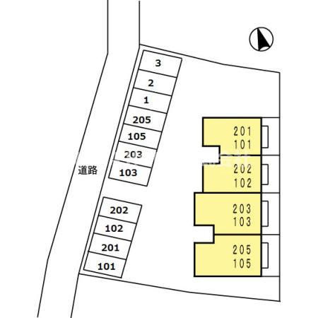 福知山市字前田のアパートの区画図|敷地内区画図です◇