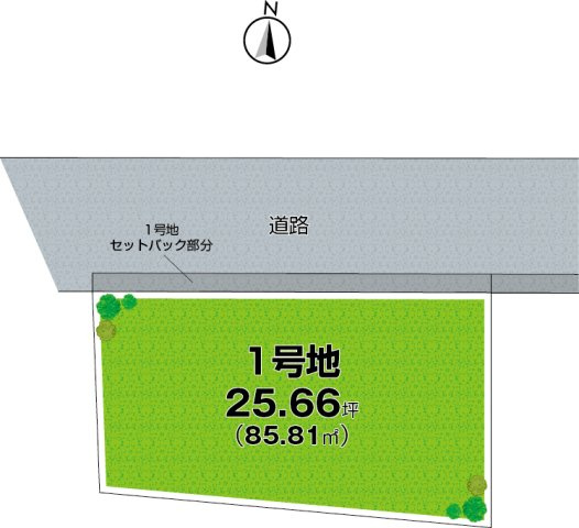 ■豊中市上津島　売土地の土地図|1号地