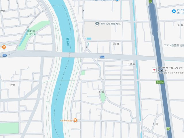 豊中市上津島　売土地の地図