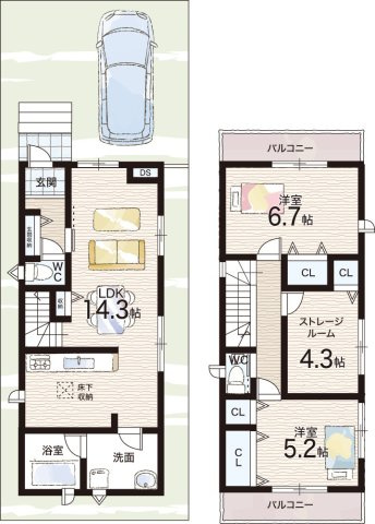 ♦高石市羽衣　第1期　新築一戸建ての間取り