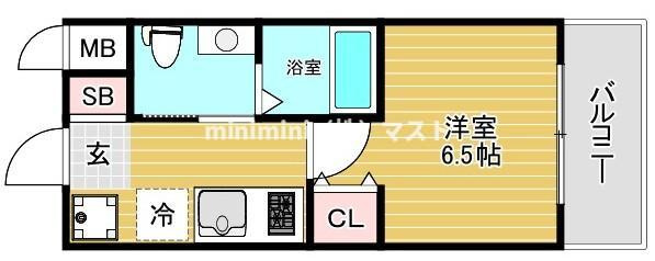 大阪市大正区三軒家東１丁目の賃貸マンションの間取り
