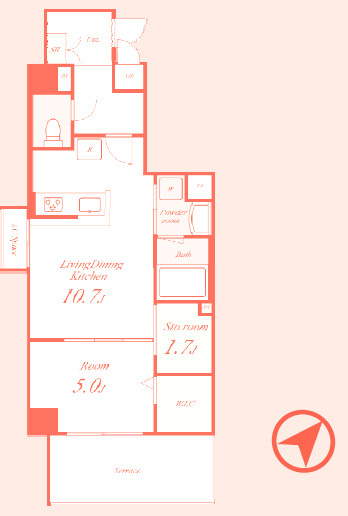 横浜市旭区二俣川２丁目の賃貸マンションの間取り