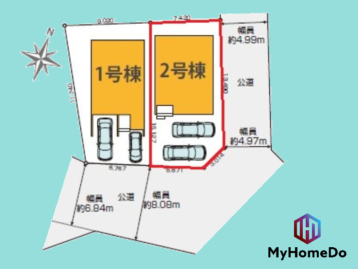守山区小幡北　3期の区画図