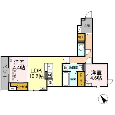 【間取り】 | D-ROOM松木B