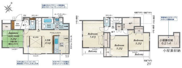 【サンスターホーム現地販売物件】羽村市栄町2丁目　オール電化新築戸建1号棟の間取り