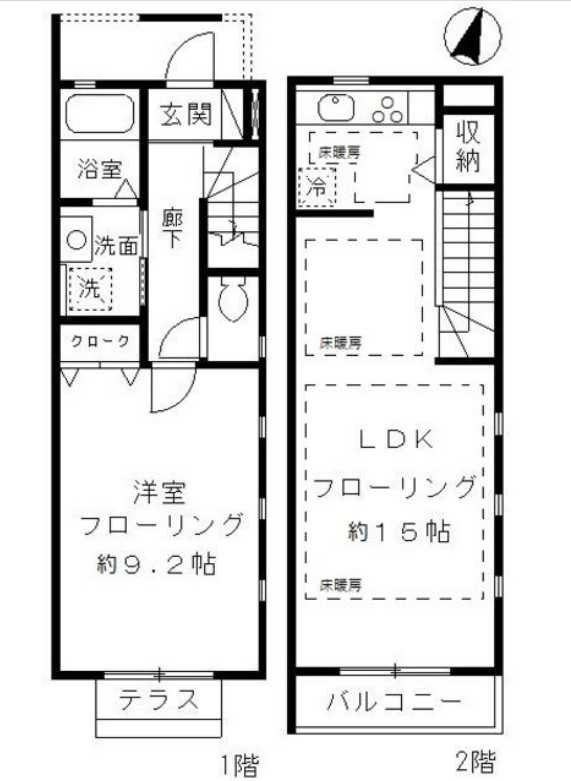 八雲K&F（Ⅳ）　三井ホーム施工　床暖房　ペット相談の間取り