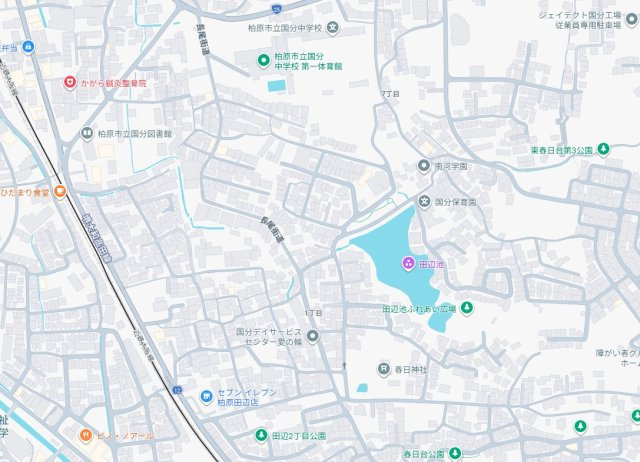柏原市田辺　第5期　新築一戸建ての地図