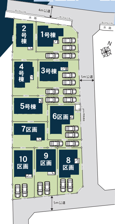 川越市的場38期　全10棟　新築戸建　グラファーレの区画図