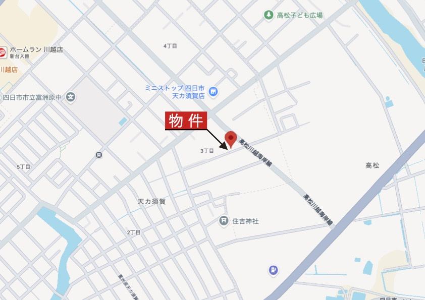 四日市市天カ須賀3丁目の地図|広域Map