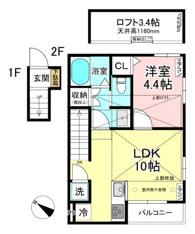 【間取り】 | 【新築】JIS-K/ジスケー | 1LDKタイプはキッチンと寝室を分けたい方におすすめです☆カップルさんや新婚さんにも大人気！なんと言っても角部屋・最上階・二面採光なのが嬉しい♪