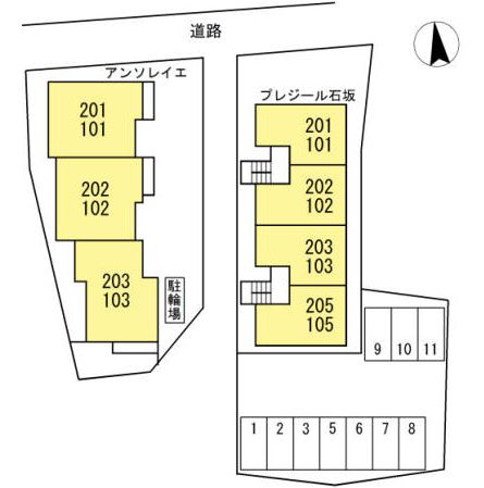アンソレイエの区画図