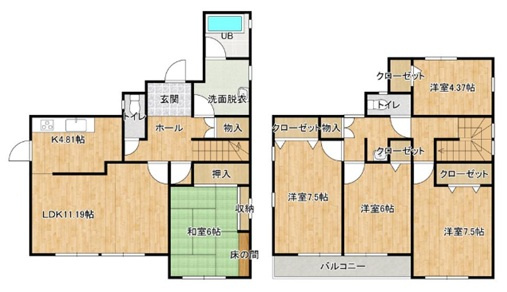 神戸市西区井吹台東町6丁目の間取り