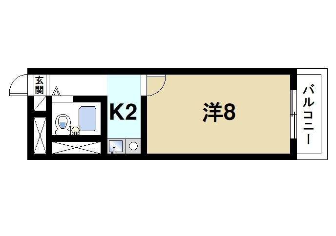 LA・パソートの間取り|ワンルームの間取りです。