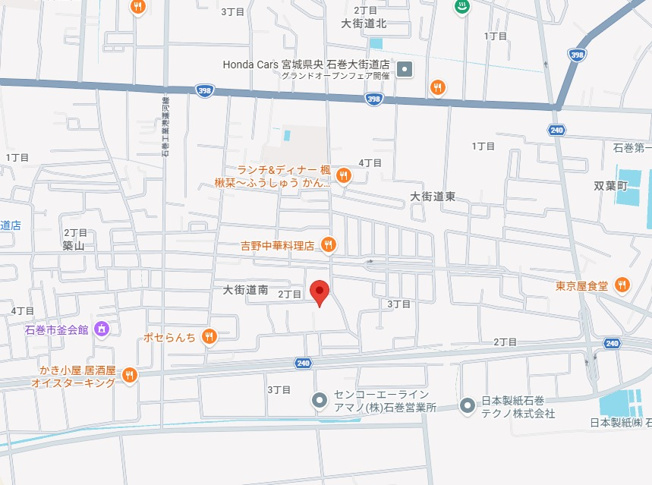 【地図】 | クレイドルガーデン石巻市大街道南第14
