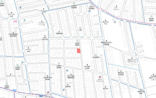 中区山崎　新築戸建ての地図