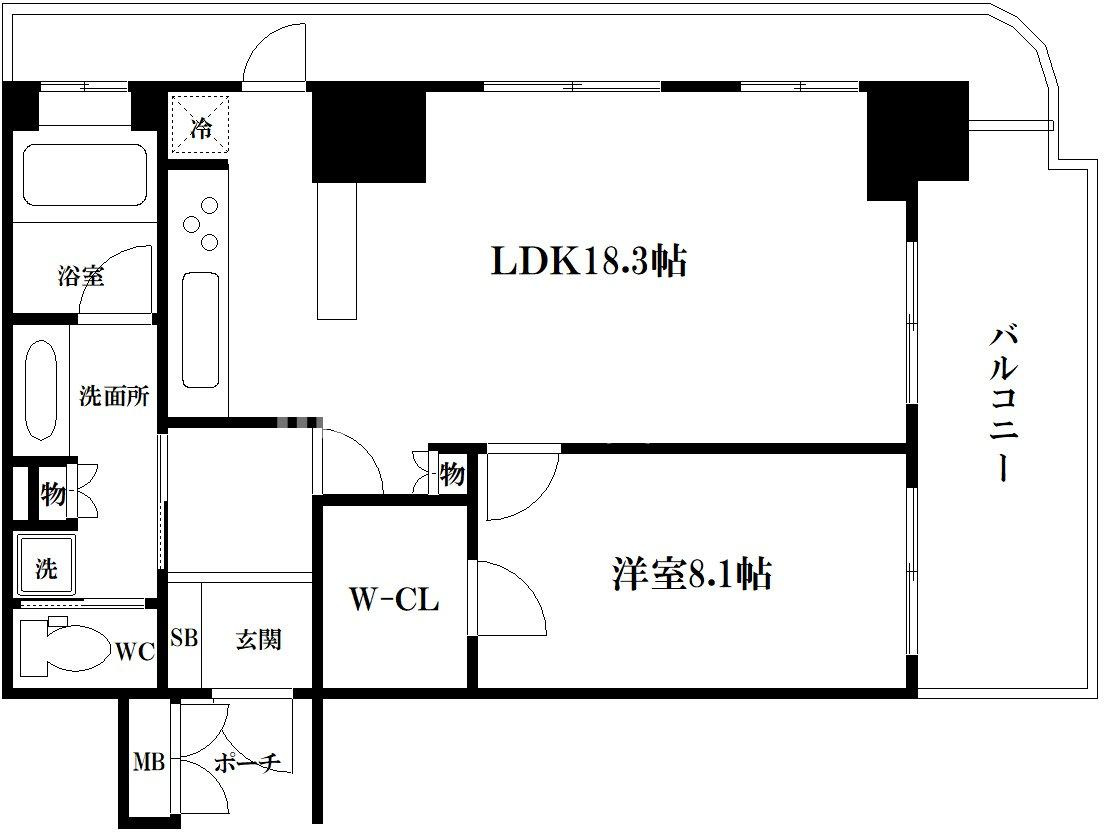 リーガルタワー船場の間取り