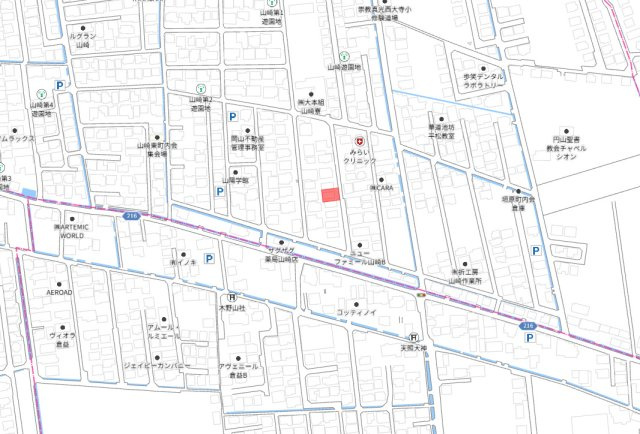 中区山崎　新築戸建ての地図