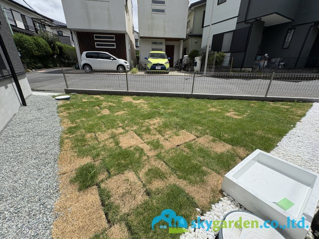 茅ヶ崎市室田3丁目　新築戸建　全2棟2号棟の庭|芝生のある庭