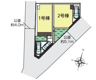 茅ヶ崎市室田3丁目　新築戸建　全2棟2号棟の区画図