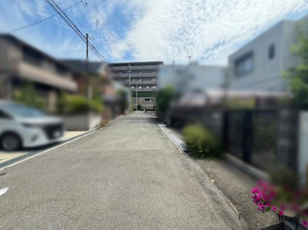 川西町　売土地の前面道路含む現地写真