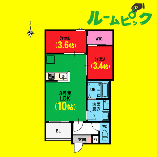 REGALEST Belcanto(ベルカント)　名古屋市賃貸　仲介手数料無料の間取り