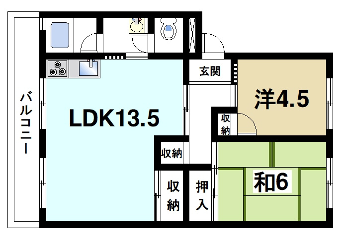 フラワリータウン生駒Aの間取り|快適な居室でゆったりとくつろぐこともできます