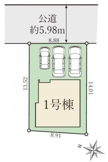 神戸市垂水区小束山本町　新築戸建ての区画図