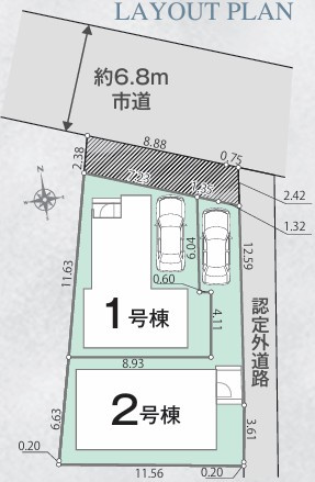 西東京市柳沢3丁目　新築一戸建　西武新宿線　西武柳沢の区画図