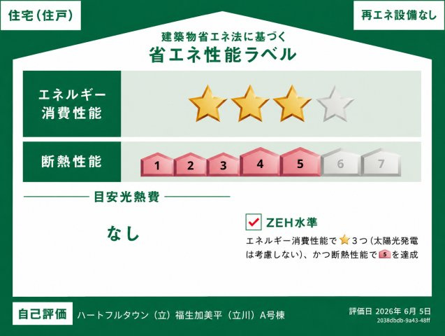 福生市加美平3丁目　新築戸建全1棟の省エネ性能ラベル