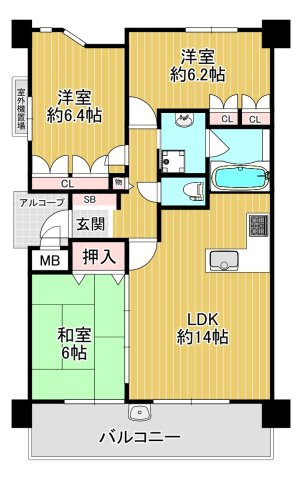 ユニイム八尾の間取り