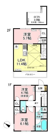 【間取り】 | 【新築】JIS-K/ジスケー | カップルさんやファミリーさんにもオススメの3LDKタイプ！なんと言っても二面採光なのが嬉しい♪