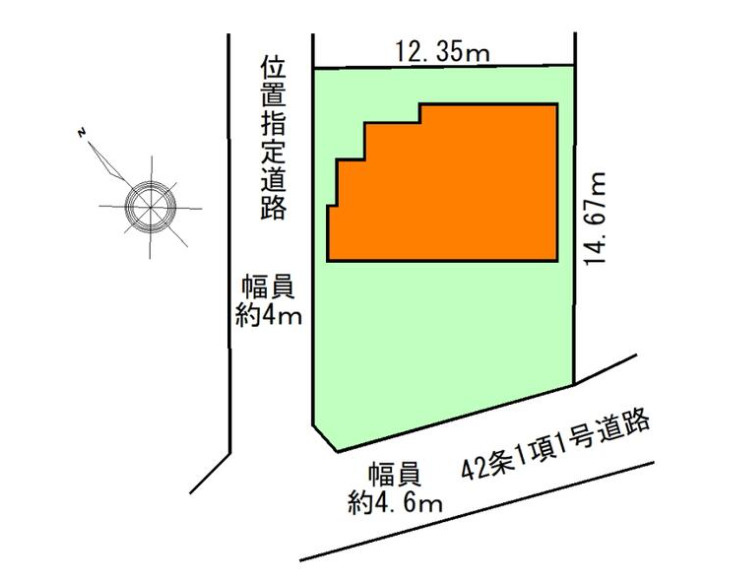 秦野市緑町　中古戸建の区画図