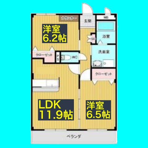 アムールディアコートⅡの間取り