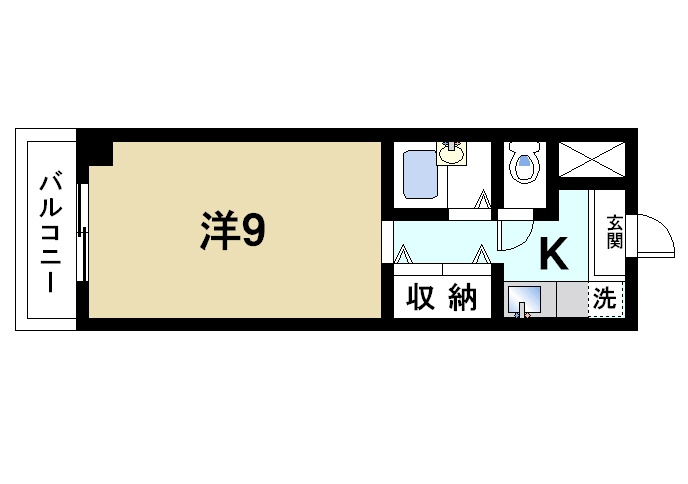 る・いりーでの間取り|単身者にピッタリな広さです