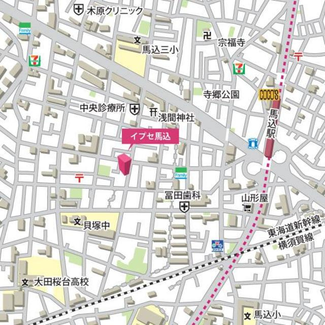 イプセ馬込の地図