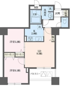 【間取り】 | ドゥーエ横浜駅前 | 南東向き　和室有り　インターネット使用料無料　駐輪無料