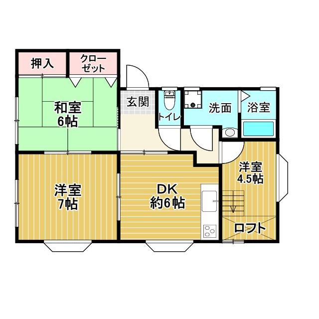 コンフォート黒木　B棟の間取り