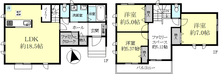 神戸市須磨区白川台2丁目　新築戸建の間取り