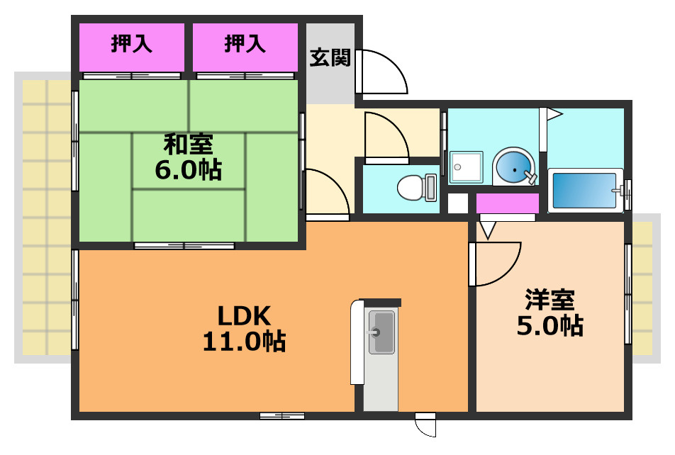 翠ハイツCの間取り