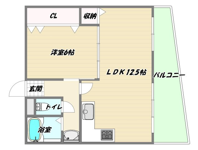 大阪市淀川区西中島４丁目の賃貸マンションの間取り