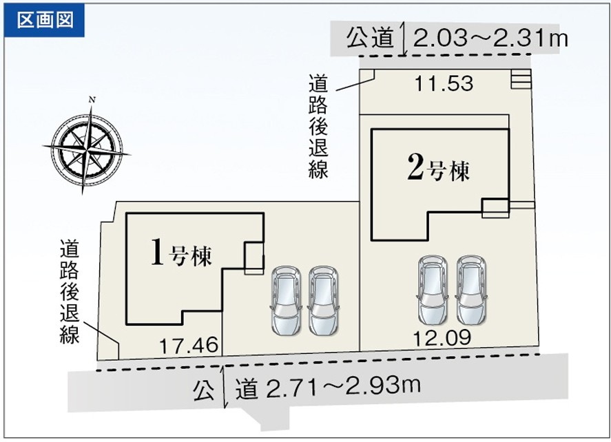 新築戸建　富士市宮島5期　全2棟　2号棟の区画図|2号棟です。